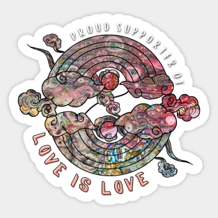 Proud Supporter of Love is Love Rainbows - Sedimentary Sonoma Sticker